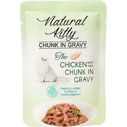 Вологий корм для котів Natural Kitty Chunk in Gravy Chicken with Tuna з куркою та тунцем у соусі 85 г