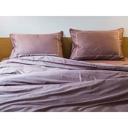 Комплект постільної білизни Ecotton Premium Stucco євро сатин вишивка з кантом бузковий (25092) - мініатюра 6