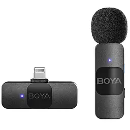 Професійний петличний бездротовий мікрофон Boya BY-V1 Lightning Black (18870) - мініатюра 1