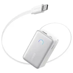 Батарея універсальна Anker 10000mAh Nano 45W, Built-In USB-C Cable, White (A1638H21) - мініатюра 1