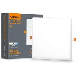 LED світильник безрамковий квадратний VIDEX VLE-DLFS-244 24W 4000K 220V (VLE-DLFS-244)