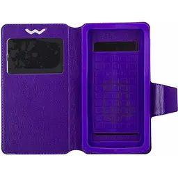 Чохол-книжка Toto Book Silicone Slide Universal Cover With Window 5.3"-5.5" Purple - мініатюра 2