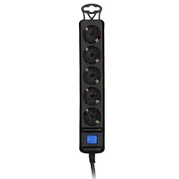 Мережевий фільтр 2E 1.8м black (2E-U05ESM1.8B) - мініатюра 2