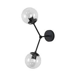 Люстра стельова LED Levistella 7529811-2 BK+CL, E27, чорний, скло, сучасний дизайн, 2 плафона, 480 мм - мініатюра 2