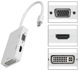 Перехідник mini DisplayPort M HDMI/VGA/DVI (24+5), FHD 1080p
