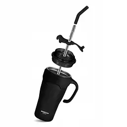 Термокухоль Mountain Goat зі соломинкою 0.65 л Black (P-5905973406123) - мініатюра 4