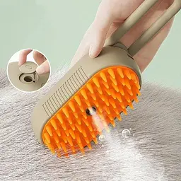 Парова щітка масажер з ручкою Steamy Brush, для сухого та вологого вичісування Сірий - мініатюра 2