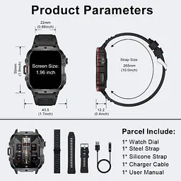 Розумний смарт годинник Smart Expert Nano Steel + 2 ремінця (Чорний) - мініатюра 7