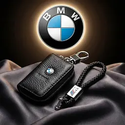 Автонабір №3 BMW M-POWER / брелок і чохол для автоключів з логотипом / тиснена шкіра