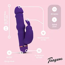 Вібратор-кролик Teazers Silicone Rabbit, 19 см (фіолетовий) - мініатюра 8