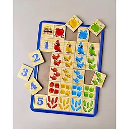 Дерев'яний пазл-сортер "Порівняй та підбери" Ubumblebees (ПСФ108) PSF108 колір та рахунок - мініатюра 2