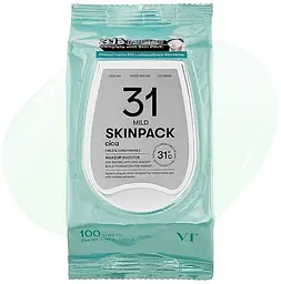 Заспокійливі маски-пади для обличчя з центелою 100 шт VT Cosmetics Mild Skin Pack