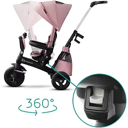 Триколісний велосипед Kinderkraft Easytwist Mauvelous Pink рожевий (KKRETWIPNK0000) - мініатюра 12