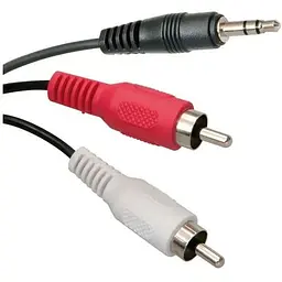 Аудіо кабель Cablexpert 2 RCA (тюльпана) - mini-jack 3.5 тато - тато 1.5 м (CCA-458) - мініатюра 3