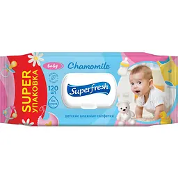 Дитячі вологі серветки Superfresh Baby 120 шт.
