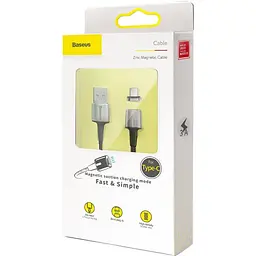 Кабель Baseus Zinc Fabric Magnetic Cable USB to Type-C 2A 2m CATXC-B01 Black - мініатюра 3