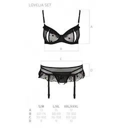Сексуальний комплект з поясом для панчіх Passion LOVELIA SET L/XL, black - мініатюра 7