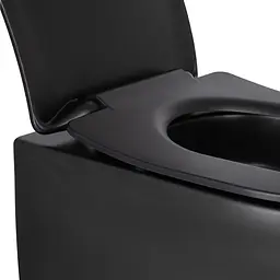 Унітаз підвісний Qtap Taurus безободковий з сидінням Soft-close QT2433084EUQMB, Чорний матовий - мініатюра 6