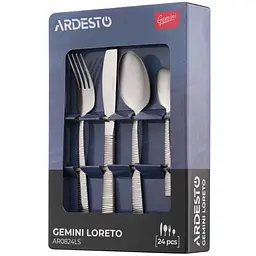 Набір столових приборів Ardesto Gemini Loreto нержавіюча сталь 24 прибори (AR0824LS) - мініатюра 6