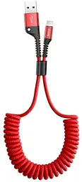 Кабель Baseus Fish Eye Spring Cable USB to Lightning 2A 1m CALSR-09 Red