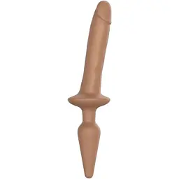 Анальна пробка з дилдо 2 в 1 Strap-On-Me Switch Plug-In Realistic Dildo Caramel S діаметр 3.3/2.9 см