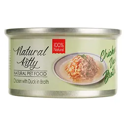 Вологий корм для котів Natural Kitty Broth Series у бульйоні з куркою та качкою 80 г - мініатюра 2