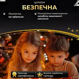Гірлянда Роса нитка 200 LED довжина 20 м від USB зелена, білий GarlandoPro USB200L20MGW - мініатюра 17