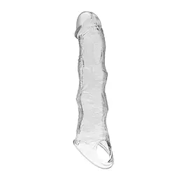 Насадка на пеніс Pretty Love Extension Penis Sleeve Blocks, 28 см (прозорий) - мініатюра 8