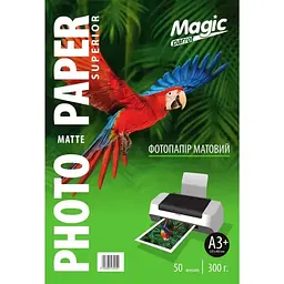 Фотопапір Magic Superior A3+ 300 г/м2 матовий 329х483 мм 50 шт Білий (11032)