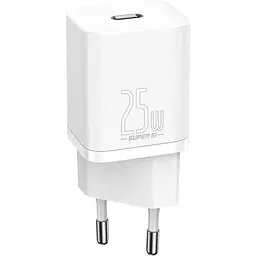 Мережевий зарядний пристрій Baseus Super Si 1C 25W EU Set with Type-C to Type-C white (TZCCSUP-L02) - мініатюра 2