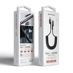 Кабель ArmorStandart AR17 Spiral USB-A to Lightning 2.4A 1m Black (ARM75391) - мініатюра 3