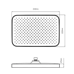Верхній душ Qtap Hlavova 330x220 мм прямокутний QTHLA107CRM45944 Chrome, Хром - мініатюра 2