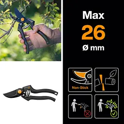 Секатор Fiskars Pro P90 Bypass до 26 мм, 111960 (1001530) - мініатюра 3