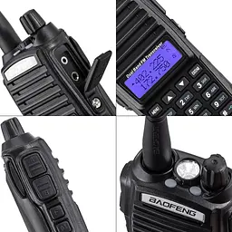 Портативна рація Baofeng UV-82 5W Li-ion UHF/VHF (Чорний) - мініатюра 9
