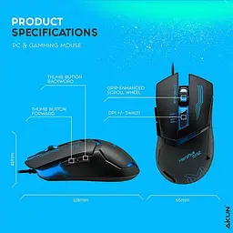 Миша Aikun Apparition Optical Gaming Mouse Backlight GX52 1000-3200DPI - мініатюра 9
