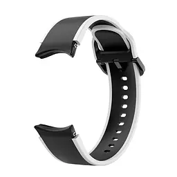 Ремінець для Samsung Galaxy Watch 6 40mm 6 44mm - чорно-білий ширина кріплення 20мм силікон Watchbands Double Line (W12-6WB59227135) - мініатюра 3