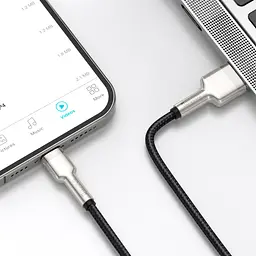 Кабель Baseus Cafule Metal USB to Lightning 1m Black (CALJK-A01) [82093] - мініатюра 6