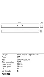 Бра Redo THELA AP LED 25W 3000K CH (4.1.2) 01-2287 - мініатюра 3