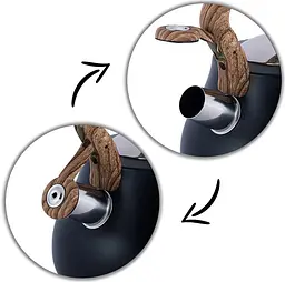Чайник Whistling Kettle Black 2.7л зі свистком Kamille Ø16.5х23 см kuh0011096 - мініатюра 5