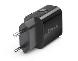 Мережевий зарядний пристрій REAL-EL CH-210 (2USB, 2.1A) Black (EL123160014)