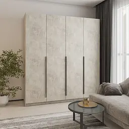 Шафа 4-дверна MebelStar Оскар ДСП BG, блок шухляд 200x52x220 см Бетон (MBS-4741)