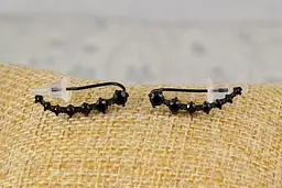 Сережки кафи Xuping Jewelry камінці по наростній 2.3 см із покриттям блек ган чорні