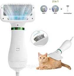 Фен-гребінець для вовни PET GROOMING DRYER WN-10 / Інструменти для грумінгу Переваги: 2 в 1 фен для волосся для домашніх тварин - мініатюра 6