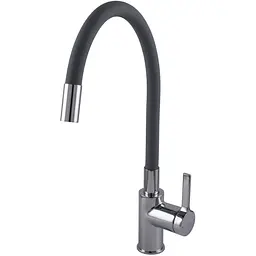 Змішувач кухонний TOPAZ MODERNO TMD-8853-H78A-GR поворотний латунний для миття посуду з гофрогусаком - мініатюра 4