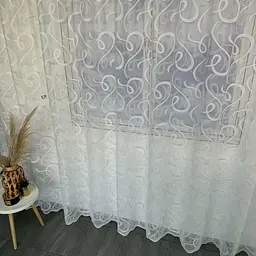 Жакардовий Турецький тюль "Вензель" білий 400х270, тасьма ALBO pbe0052326 - мініатюра 3