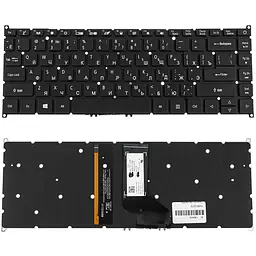 Клавіатура для ноутбука ACER (TM: P614-53 P414-53) rus чорний без кадру підсвічування клавіш