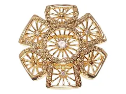 Каблучка XUPING Xuping Позолота 18K "Ажурна квітка з цирконієм" р. (089570) р.17 - мініатюра 2