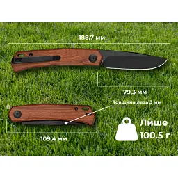 Ніж складаний кишеньковий Sencut Braxx D2 79,3 мм Дерево Guibourtia коричневий - мініатюра 10