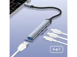 Мультипортовий адаптер ColorWay USB-C 4-in-1 USB-C2.0х3/USB3.0 (CW-HUB07) - мініатюра 6