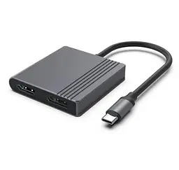 Хаб USB A-CM-HDMIFDPF-01, Black, Type-C 3.2 - HDMI 4K 60 Гц / DP 4K 60 Гц, кабель 18 см Gembird teh0027602